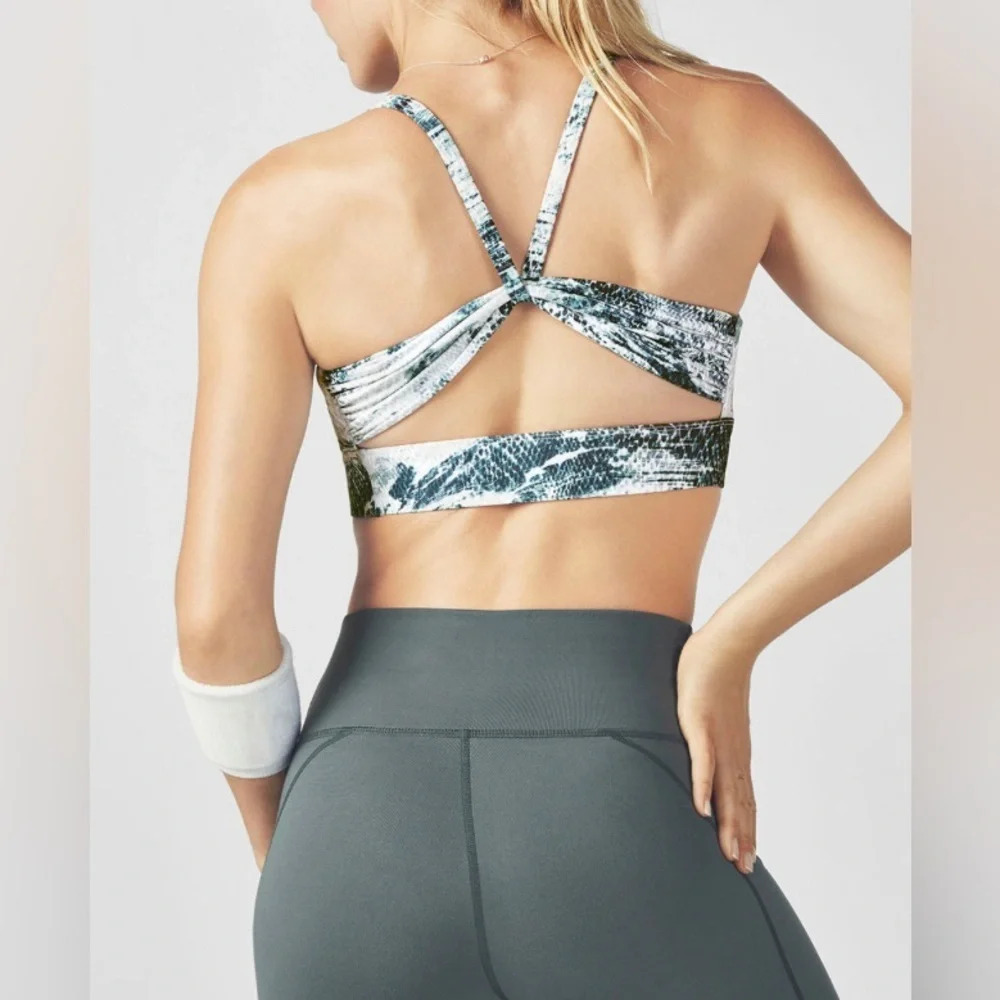 Fabletics Kenzie Fossil Print Keyhole Sports Bra S - Picture 4 of 9